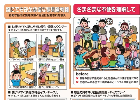 みんなにやさしいユニバーサルな店づくり／家具・備品編